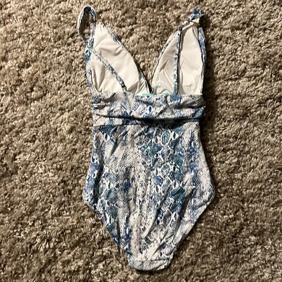 NWT *Beautiful Suit* Melissa Odabash Swimsuit Python Blue - Picture 5 of 7